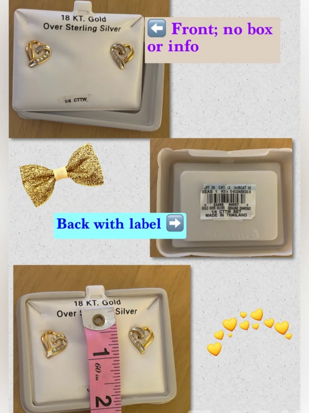 5 pairs of earrings, 1 bracelet, 1 necklace. See descriptions in details. - Picture 10 of 15